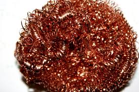 An image of a copper coiled scouring pad