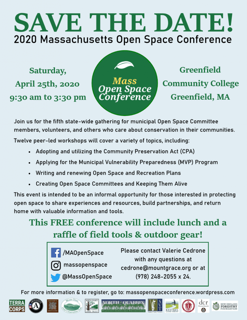 CANCELLED – 2020 Massachusetts Open Space Conference – North County