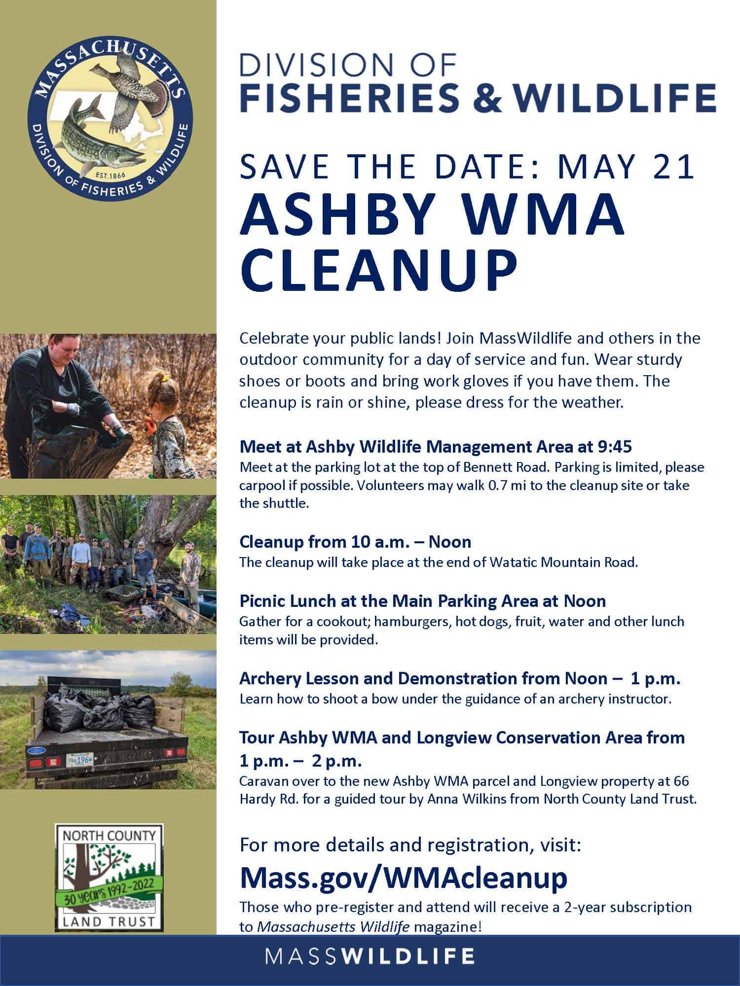 Ashby WMA Cleanup - Partner Event with MA Fisheries and Wildlife